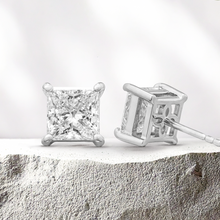 Load image into Gallery viewer, Lucce Diana Princess Earrings 4.11 CTW Lab Diamond IGI 18K White Gold
