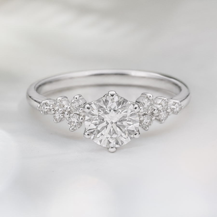 Load image into Gallery viewer, LUCCE ELLIA™ Round Lab Diamond 1.05ct D VS1 Id IGI 14K White Gold
