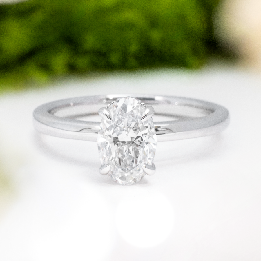 Load image into Gallery viewer, LUCCE VERONA™ Oval Lab Diamond 1.01ct D VS1 IGI 14K White Gold

