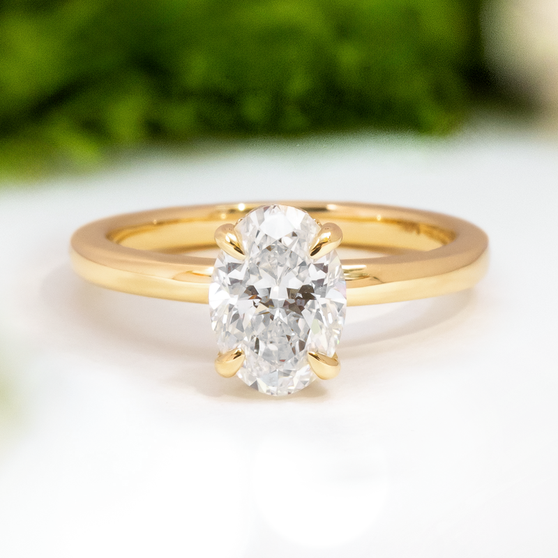 LUCCE VERONA™ Oval Lab Diamond 1.01ct D VS1 IGI 14K Yellow Gold