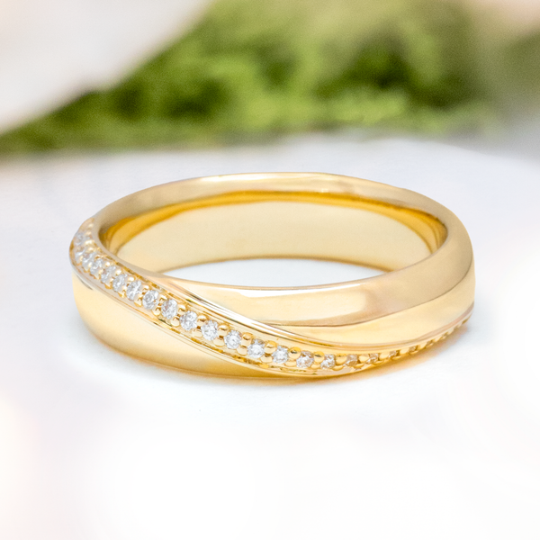 LUCCE ARCUS™ Luxe Polished Natural Diamond 5mm 14K Yellow Gold