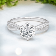 LUCCE FIORE™ Sei Round Natural Diamond 1.28ct I VS1 Ex GIA Platinum