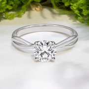 LUCCE FIORE™ Solitaire Round 1.00ct CELESTE™ Moissanite 14K White Gold