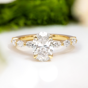 LUCCE MARCHESA™ Oval Lab Diamond 1.50ct F VVS2 IGI 18K Yellow Gold
