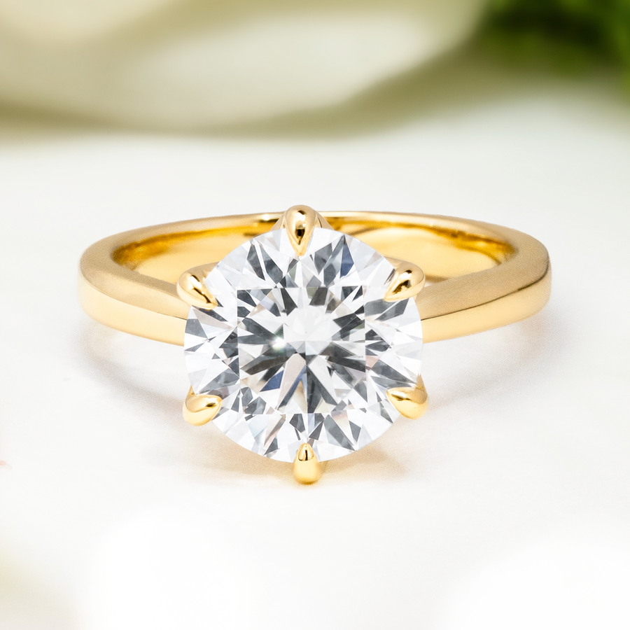 Load image into Gallery viewer, LUCCE AZALEA™ Round Lab Diamond 3.02ct E VVS2 Ex GIA 18K Yellow Gold
