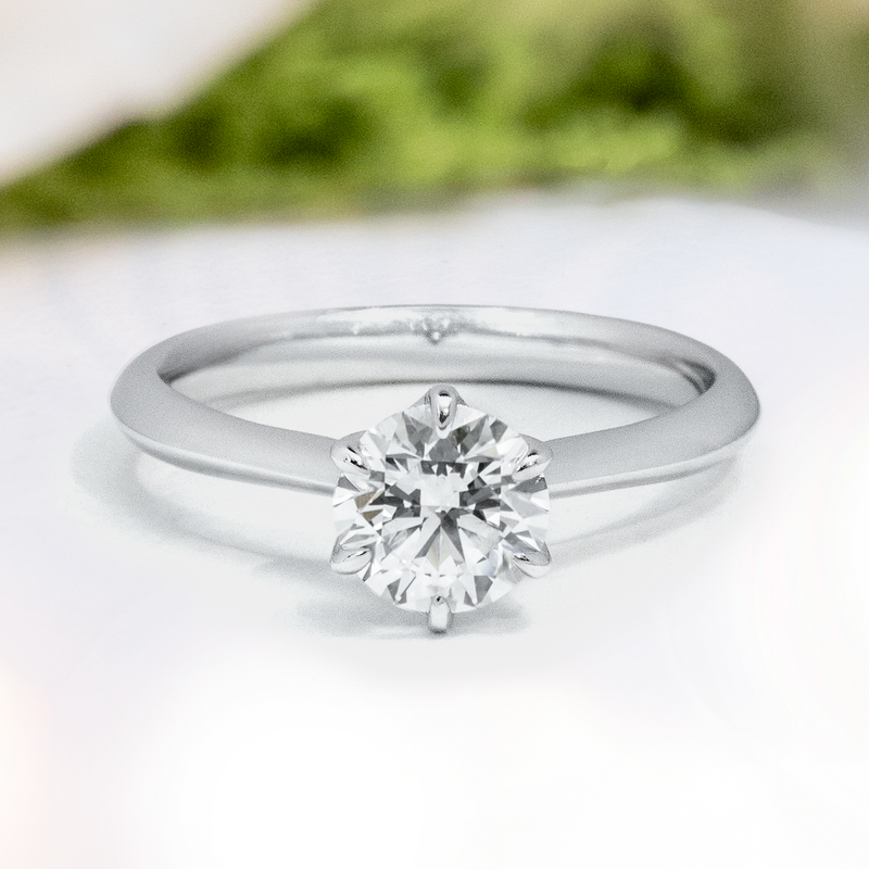 LUCCE ECUADORIAN™ Round Lab Diamond 1.03ct D VS1 Id IGI 14K White Gold