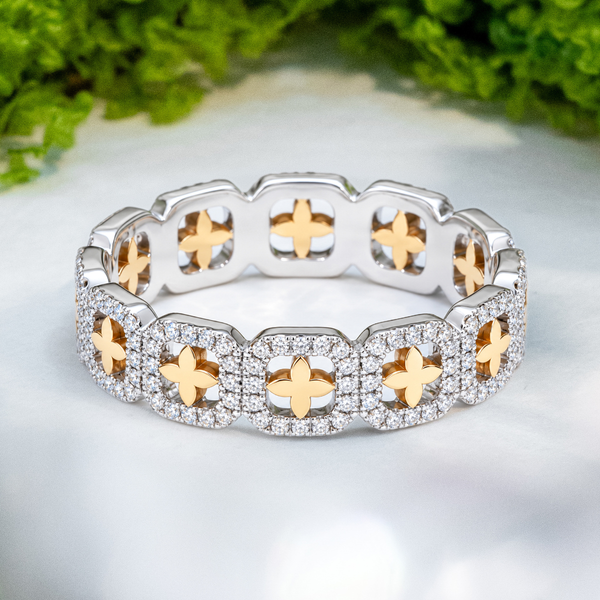 LUCCE CONSTANCE™ Elle Polished 0.48ctw Lab Diamond 18K White/Yellow Gold