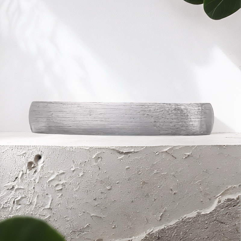 Lucce Amore Brushed 4mm 14K White Gold