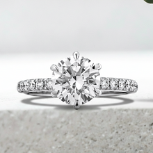 Load image into Gallery viewer, LUCCE VERONA™ Pavé 6 Prong Round 1.50ct I VS2 Ex GIA Platinum
