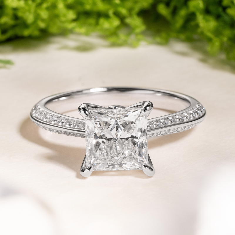 LUCCE ECUADORIAN™ Pave Princess Natural Diamond 2.01ct I VS2 GIA Platinum