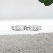 LUCCE RIVERA™ Ida 9-Stone Round 0.54ctw Natural Diamond 18K White Gold