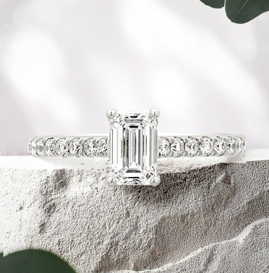 Load image into Gallery viewer, LUCCE FIRENZE™ Pavé Emerald Natural Diamond 0.61ct E VVS2 GIA 18K White Gold
