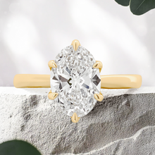 Load image into Gallery viewer, Lucce Azalea Oval 6-prongs Lab Diamond 2.02ct D VS1 Ex IGI 18K Yellow Gold
