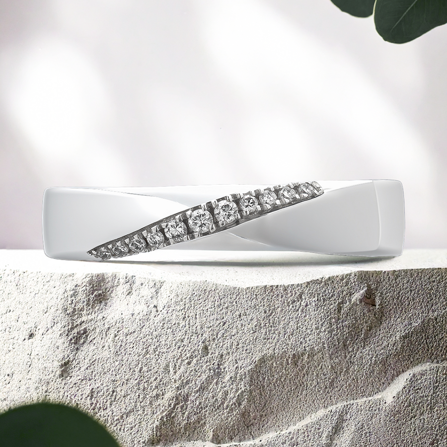 Load image into Gallery viewer, LUCCE ADIEL™ 0.15ctw Lab Diamond 14K White Gold
