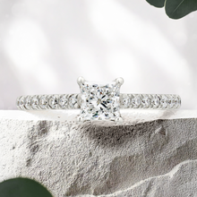 Load image into Gallery viewer, Lucce Firenze Pavé Princess Natural Diamond 0.50ct F VS1 Ex GIA Platinum
