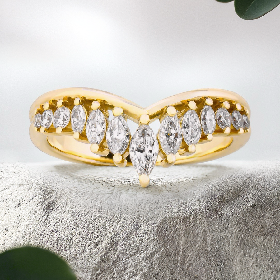 Load image into Gallery viewer, LUCCE CONSTANCE™ Chevron 1.26ctw Lab Diamond 14K Yellow Gold
