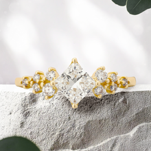 Load image into Gallery viewer, Lucce Ellia Princess 0.51ct Lab Diamond D VVS2 Ex IGI 14K Yellow Gold
