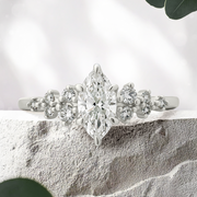 LUCCE ELLIA™ Marquise Natural Diamond 0.50ct I VS2 GIA 18K White Gold
