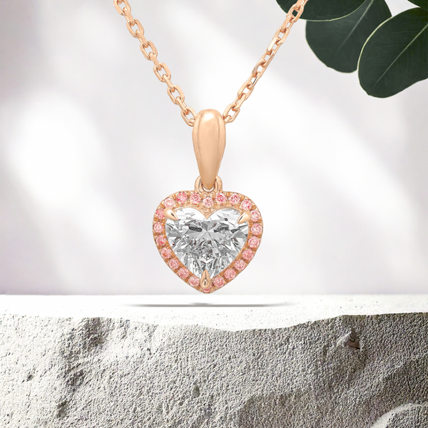 Lucce Montevalle Necklace Heart Rosé Lab Diamond 1.26ct E VVS2 IGI 14K Rose Gold