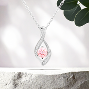 LUCCE FIORE™ Infinity Necklace ROSÉ™ Pink Lab Diamond 0.67ct FVP VS1 Id IGI 14K White Gold