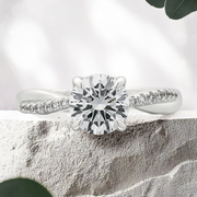 LUCCE FIORE™ Round Lab Diamond 1.08ct D VVS2 Id IGI 14K White Gold