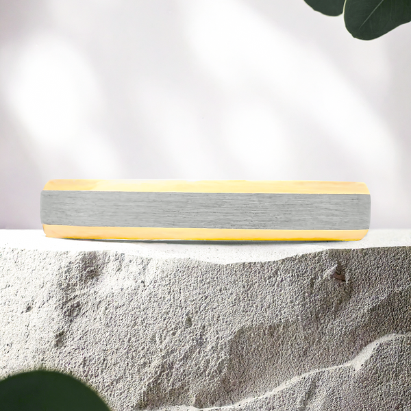 Lucce Paolo Brushed 4mm 14K Yellow and White Gold