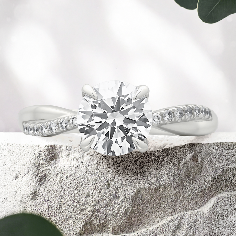 Load image into Gallery viewer, LUCCE FIORE™ Round Lab Diamond 1.01ct D VS1 Id IGI 14K White Gold
