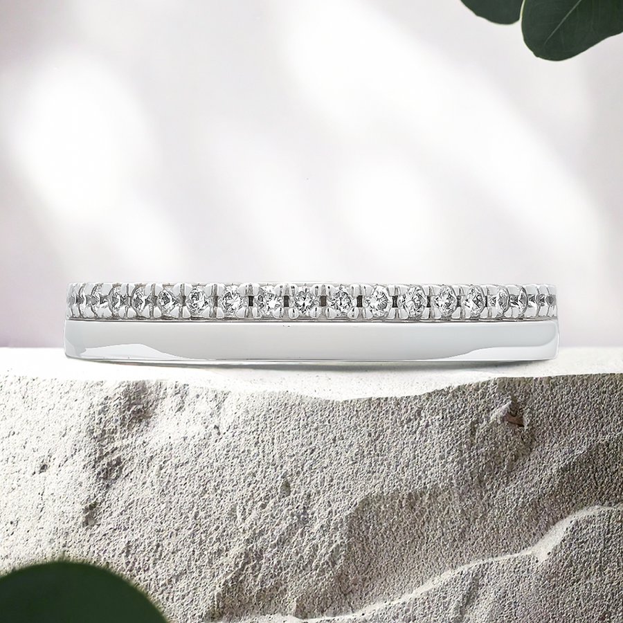 Load image into Gallery viewer, LUCCE EZRA™ Ezra Half Eternity 0.17ctw Natural Diamond 14K White Gold
