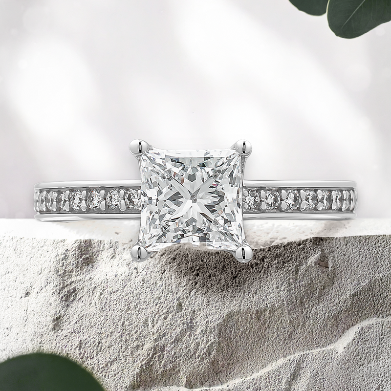 LUCCE KAELA™ Princess Lab Diamond 1.06ct E VVS2 IGI 14K White Gold