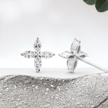 Load image into Gallery viewer, Lucce Constance Ole Earrings 0.80CTW Lab Diamond 14K White Gold
