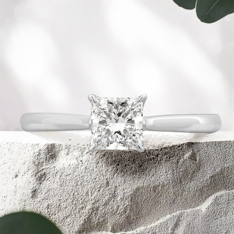 Lucce Azalea Princess Lab Diamond 0.72ct D VVS2 IGI 14K White Gold