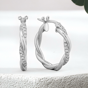 LUCCE FIORE™ Hoop Earrings 0.30ctw Natural Diamond Platinum
