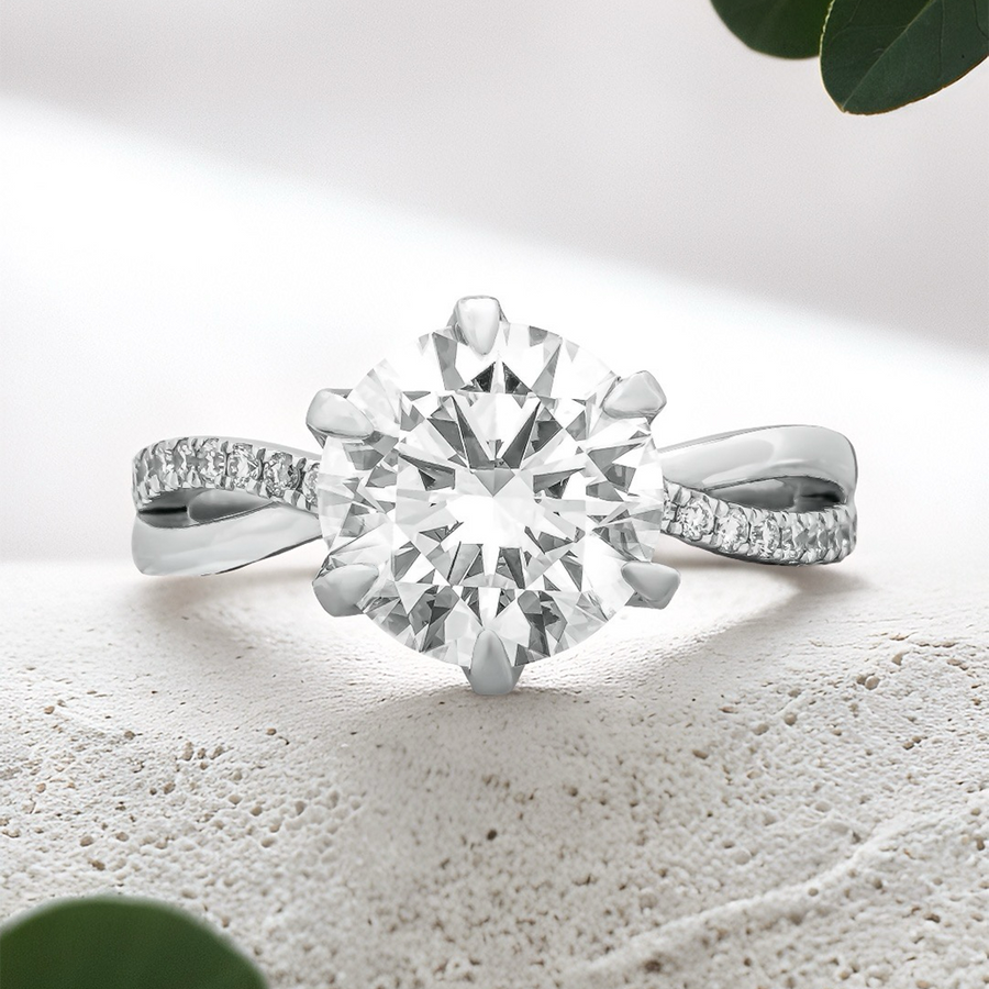 Load image into Gallery viewer, LUCCE FIORE™ Sei Round Lab Diamond 2.50ct D VS1 Id IGI Platinum
