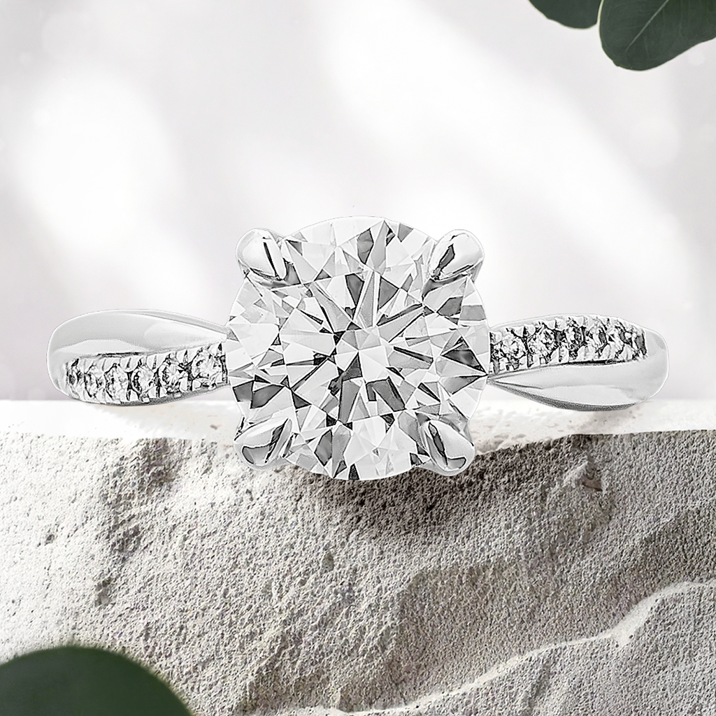 Lucce Fiore Round 2.00ct E VS1 Id IGI Platinum Lab Diamond