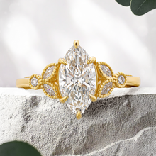 Load image into Gallery viewer, Lucce Stella Marquise Lab Diamond 1.28ct E VVS2 Ex IGI 18K Yellow Gold
