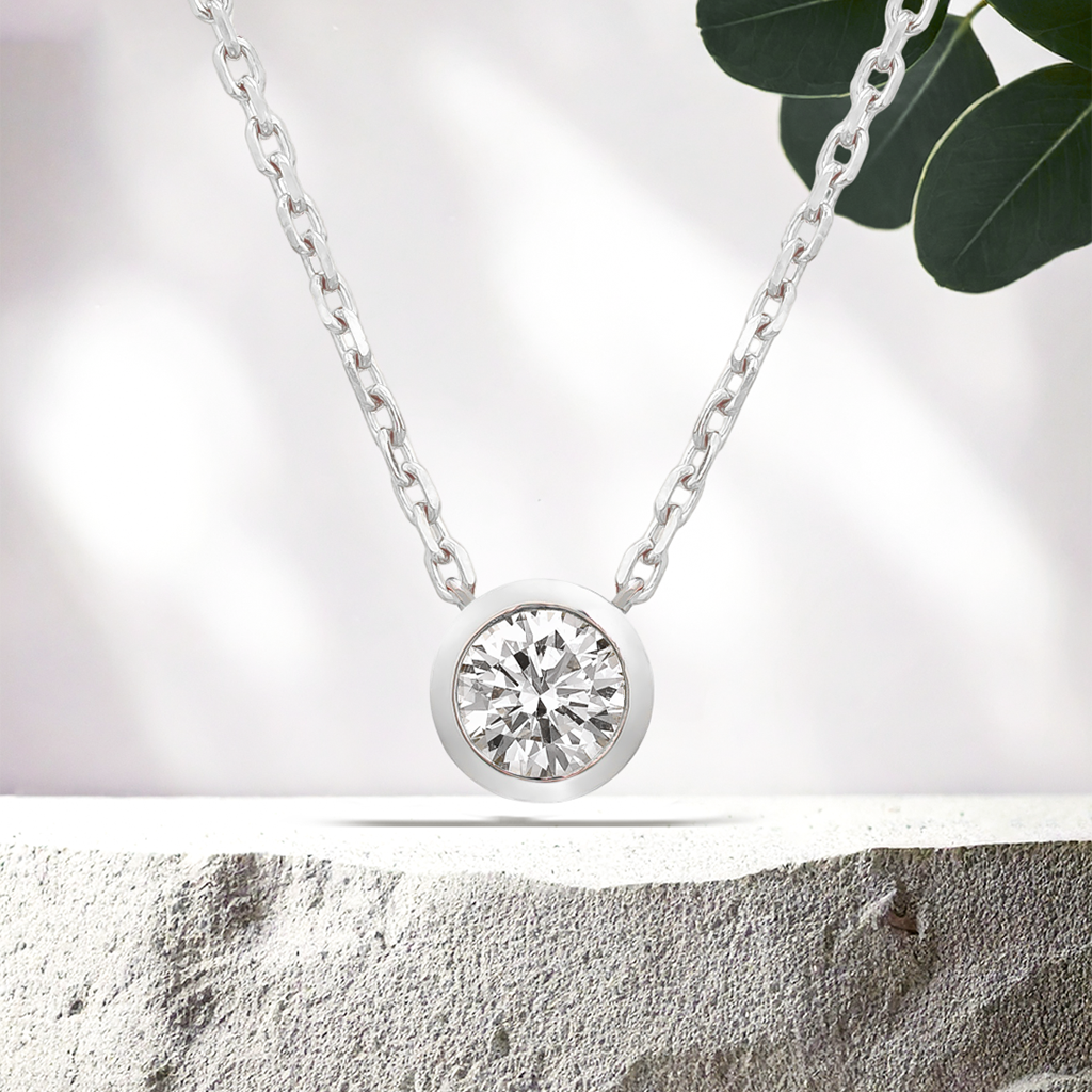 Load image into Gallery viewer, LUCCE CARLISLE™ Round Necklace Natural Diamond 0.30ct D VS1 Ex GIA Platinum
