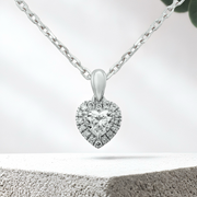 LUCCE MONTEVALLE™ Heart Necklace Natural Diamond 0.30ct F VS1 GIA Platinum