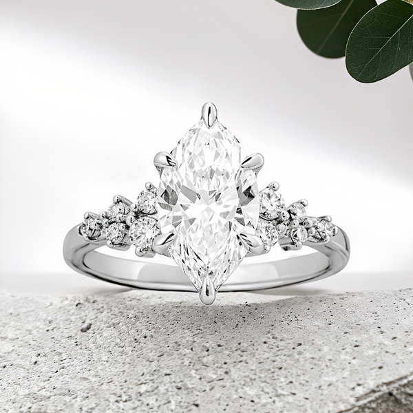 Lucce Ellia Marquise Lab Diamond 1.55ct D VS1 IGI 18K White Gold