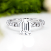 LUCCE LUCIA™ Pavé Emerald Lab Diamond 1.50ct D VVS2 Ex IGI 18K White Gold