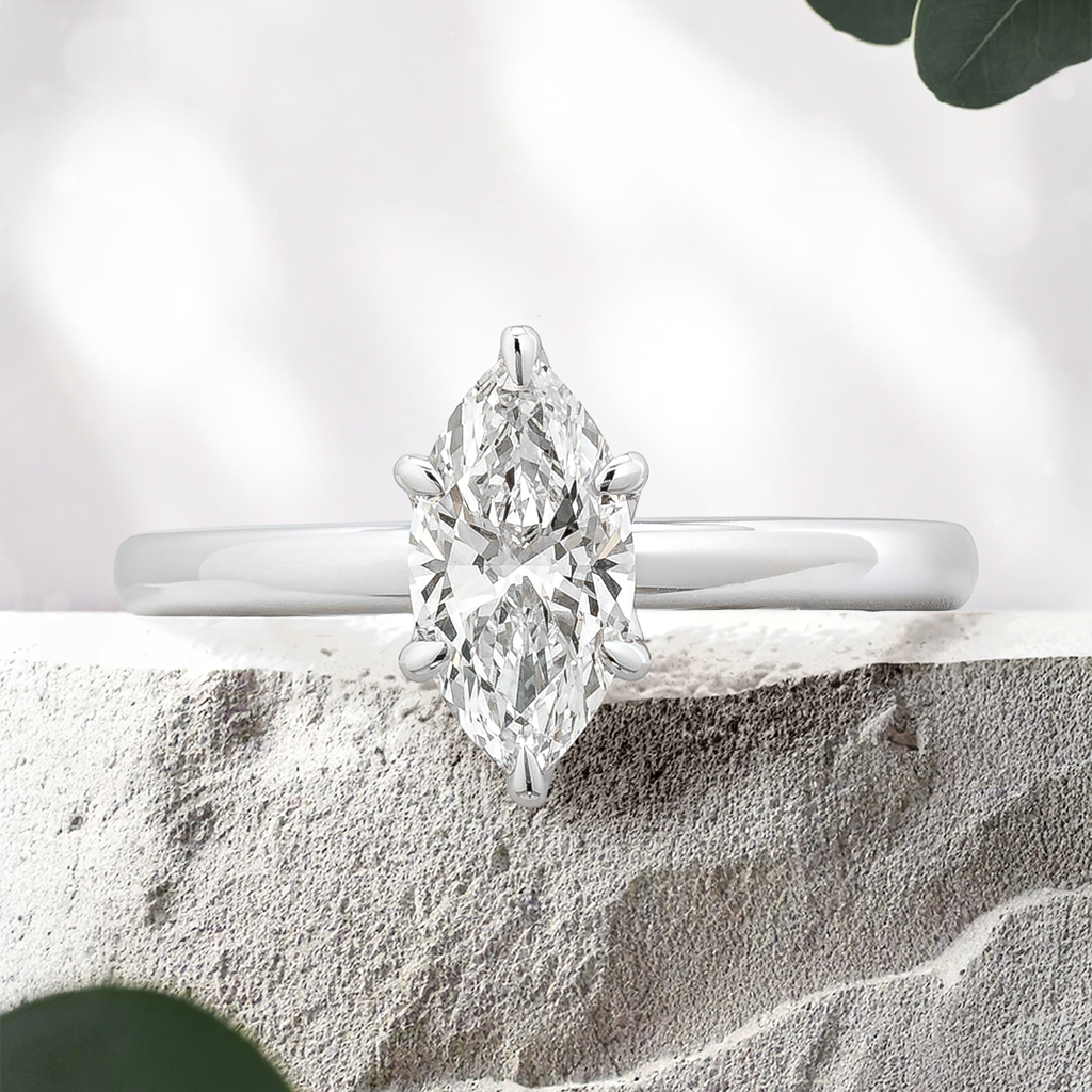 Load image into Gallery viewer, LUCCE LUCIA™ Marquise Lab Diamond 0.78ct E VVS2 IGI 14K White Gold
