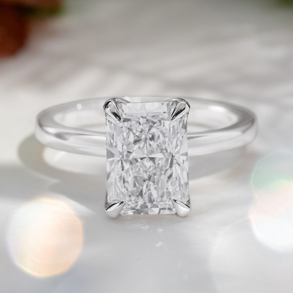 LUCCE LUCIA™ Radiant Lab Diamond 3.04ct E VS1 Ex IGI 18K White Gold