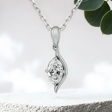 Load image into Gallery viewer, Lucce Constance Solitaire Oval Necklace Natural Diamond 0.30CT D VVS2 GIA 18K White Gold
