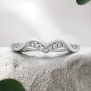 LUCCE FIORE™ Sei Flush 0.11ctw Lab Diamond 14K White Gold