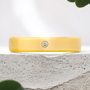 LUCCE GRECO™ Mi Polished 5mm 0.02ct Natural Diamond 14K Yellow Gold