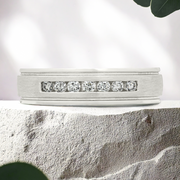 LUCCE MICHAEL™ Brushed 5mm 0.21ctw Natural Diamond Platinum