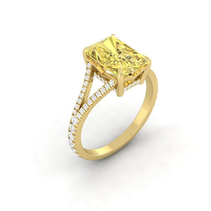 Load image into Gallery viewer, LUCCE LARA™ Radiant Sunburst™ Lab Diamond 1.46ct Fancy Vivid Yellow VVS2 IGI 18K Yellow Gold
