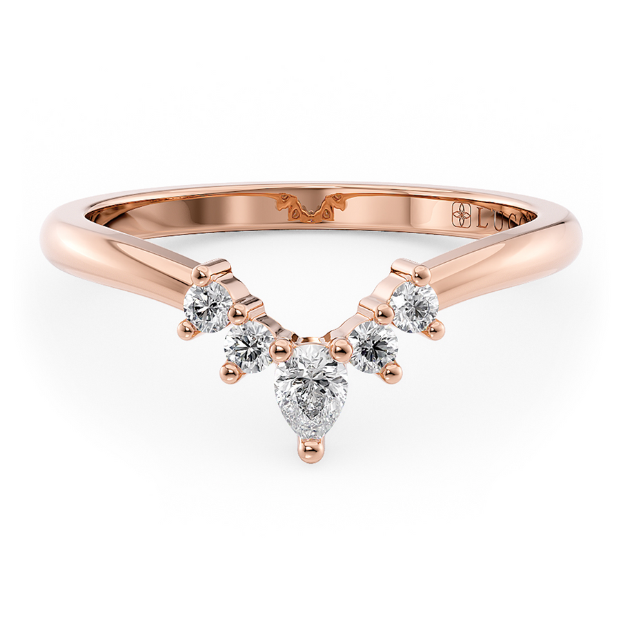 Load image into Gallery viewer, LUCCE Contoured with Round and Pear Diamonds in Gold or Platinum
