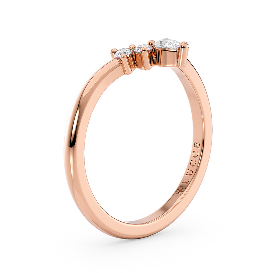 Load image into Gallery viewer, LUCCE Contoured with Round and Pear Diamonds in Gold or Platinum
