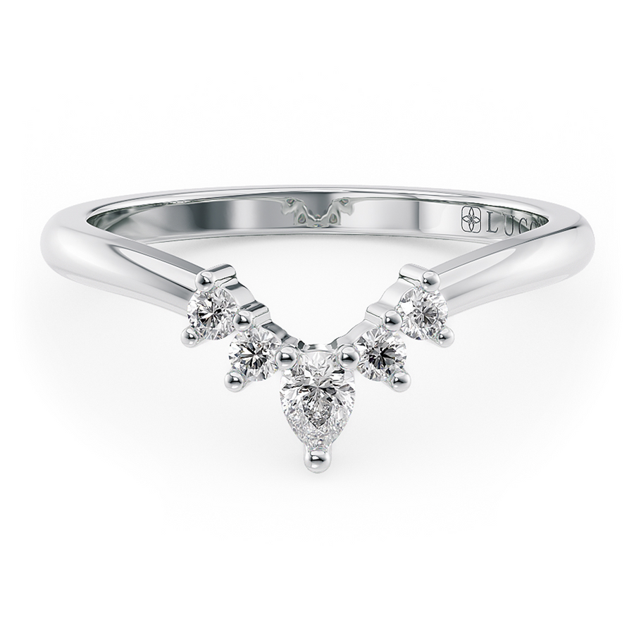 Load image into Gallery viewer, LUCCE Contoured with Round and Pear Diamonds in Gold or Platinum
