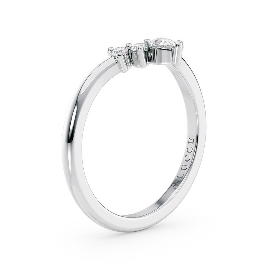 Load image into Gallery viewer, LUCCE Contoured with Round and Pear Diamonds in Gold or Platinum
